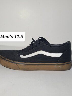 Vans Off the Wall Ultra Cush Black Canvas Gum Men's Shoes Size 11.5